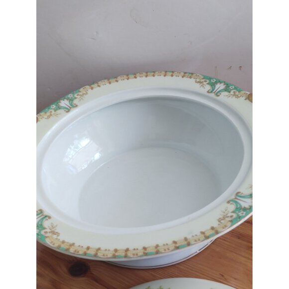 Vintage Ransom Japan Lidded Vegetable/Soup Tureen 1950's 10 1/2 in x 9 1/4 in - Picture 8 of 16